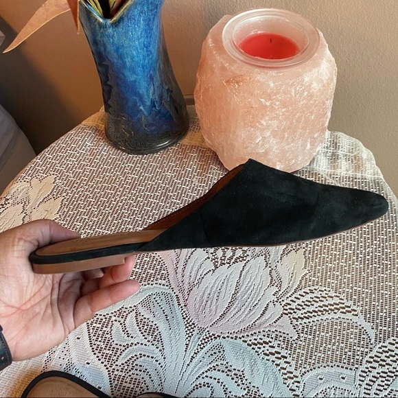 Madewell Remi Black Suede Leather Flats Mules Size 9 - Picture 7 of 12